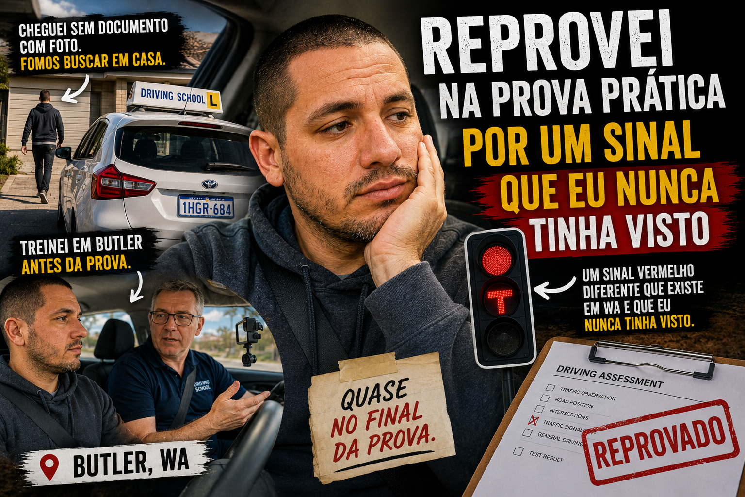 Reprovei na prova prática — por um sinal que eu nunca tinha visto
