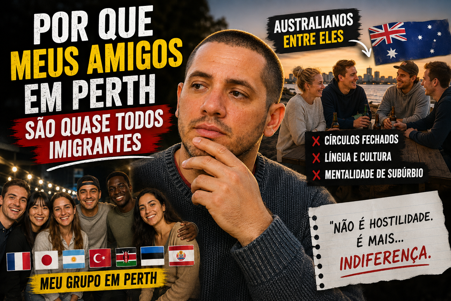 Por que meus amigos em Perth são quase todos imigrantes
