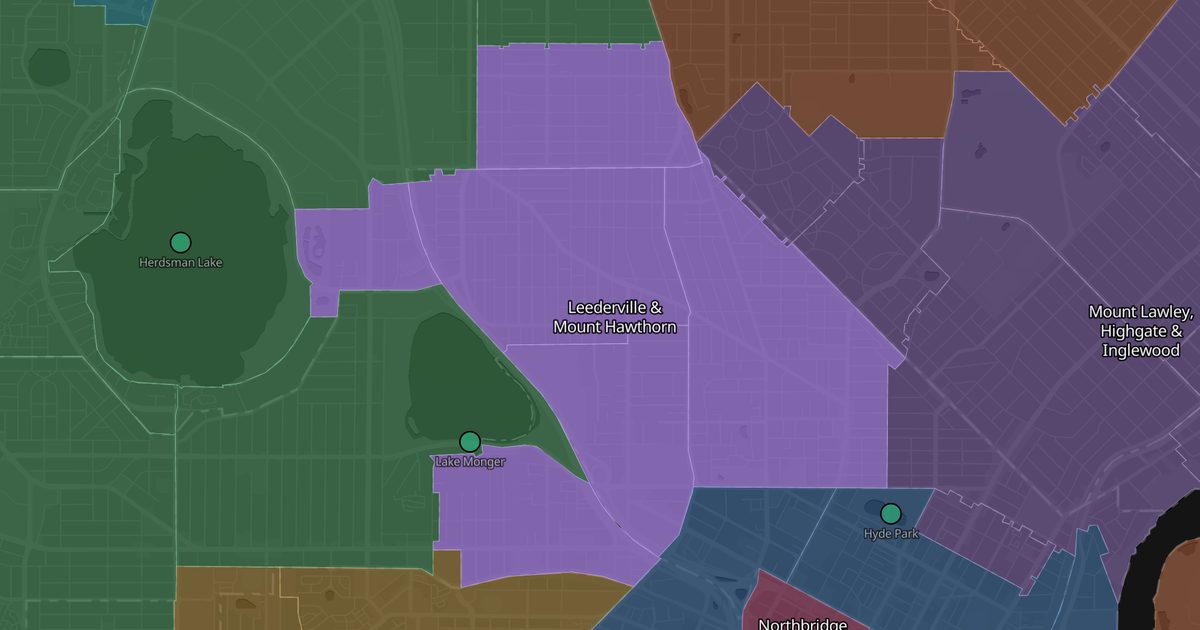 Mapa de Leederville & Mount Hawthorn