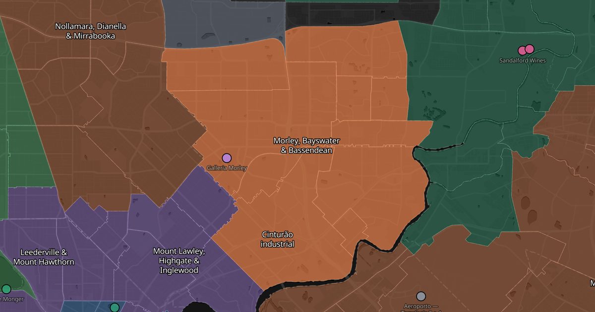 Mapa de Morley, Bayswater & Bassendean