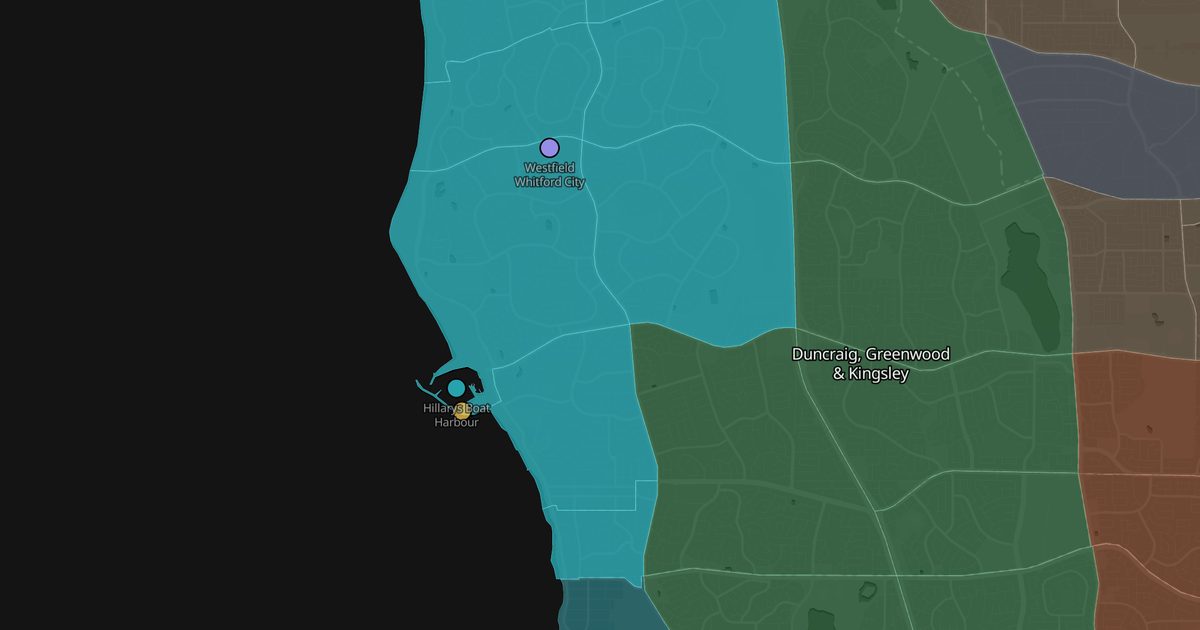 Mapa de Hillarys, Sorrento & Mullaloo