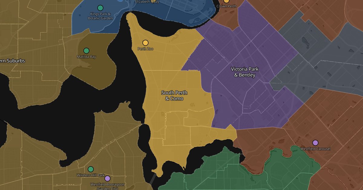 Mapa de South Perth & Como