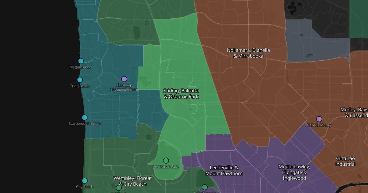 Mapa de Stirling, Balcatta & Osborne Park