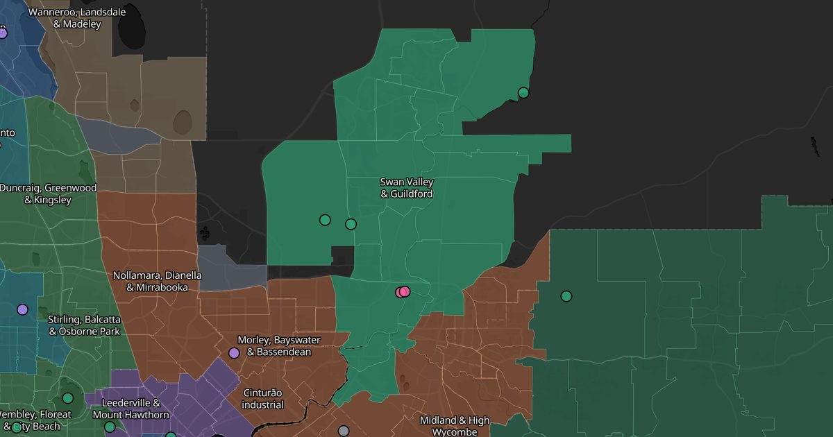 Mapa de Swan Valley & Guildford