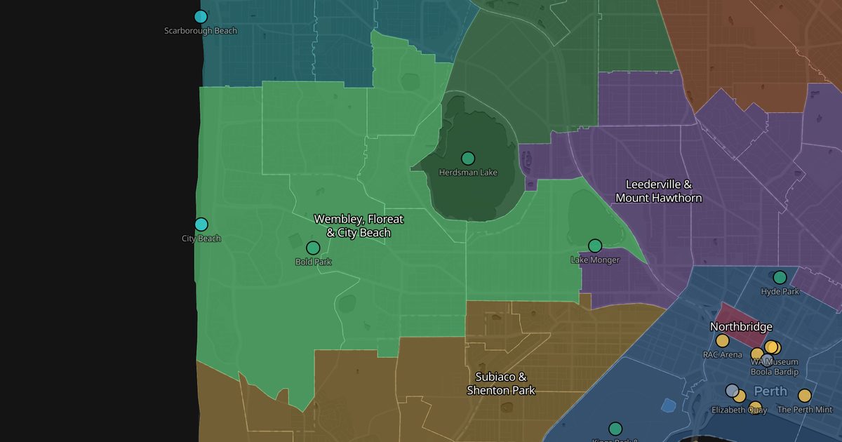 Mapa de Wembley, Floreat & City Beach