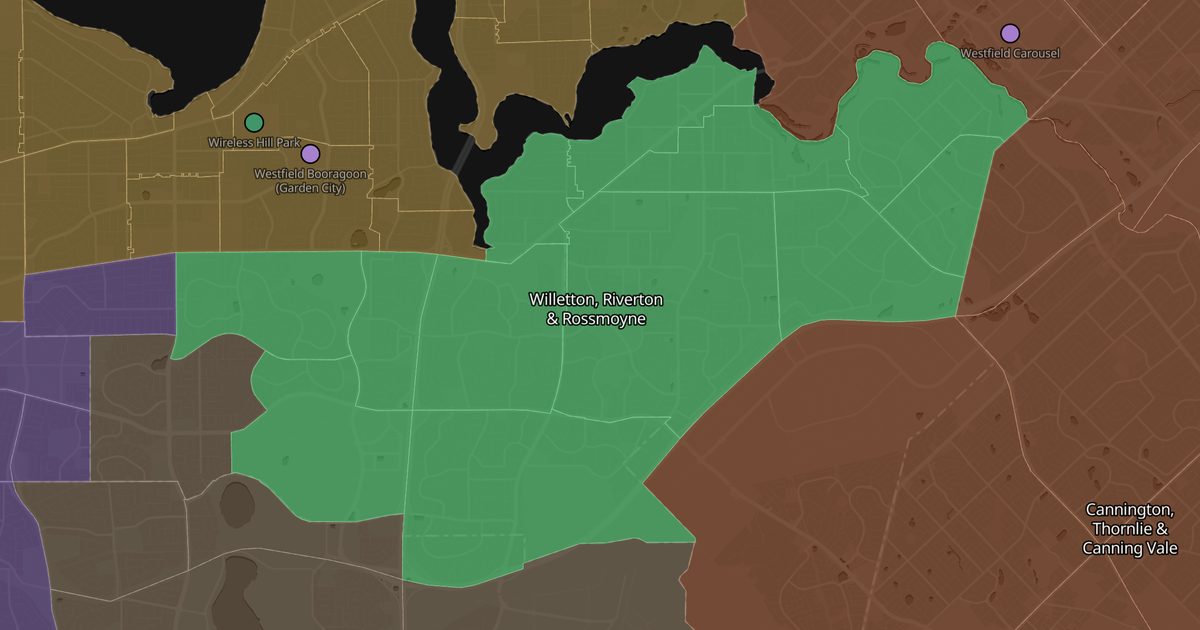 Mapa de Willetton, Riverton & Rossmoyne